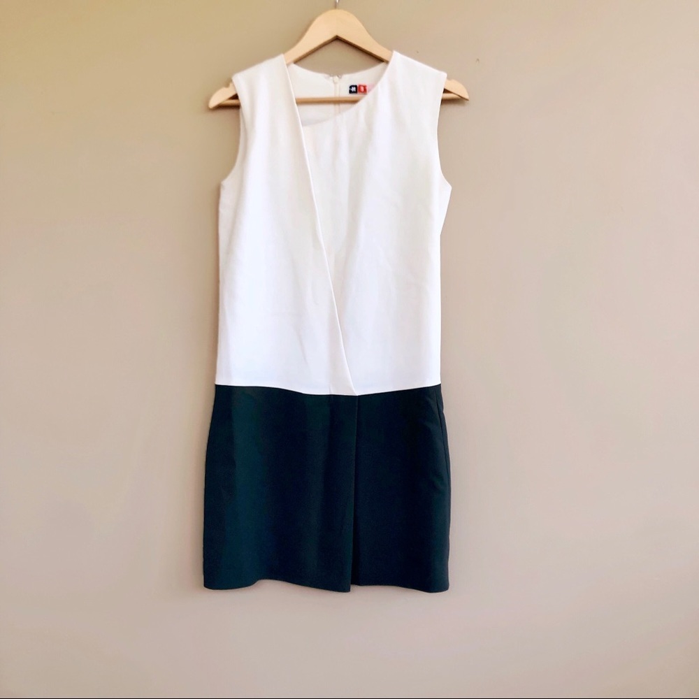 • MSGM • Color Block Mini Dress White Gray 4